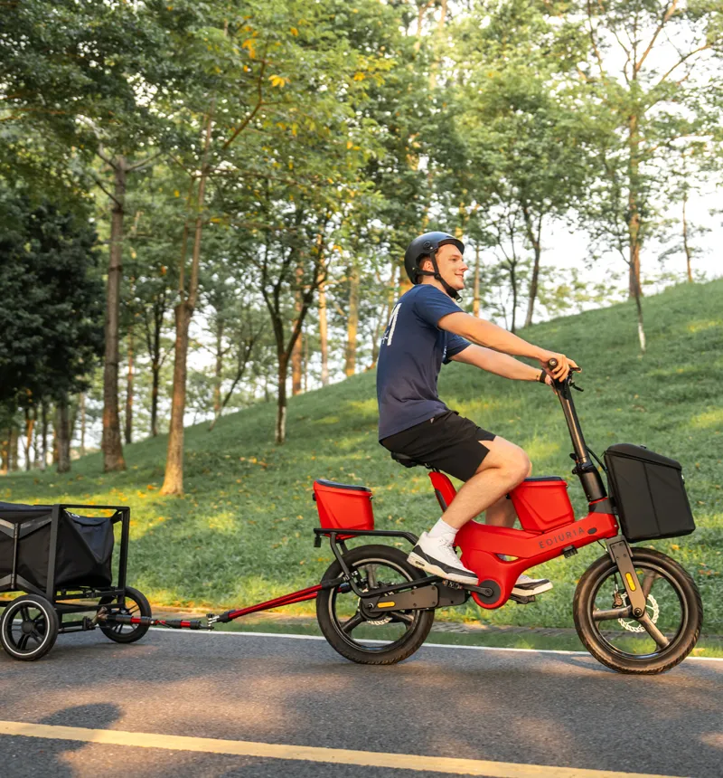 Electric Exercise Bikewith Rear Camping Trailer