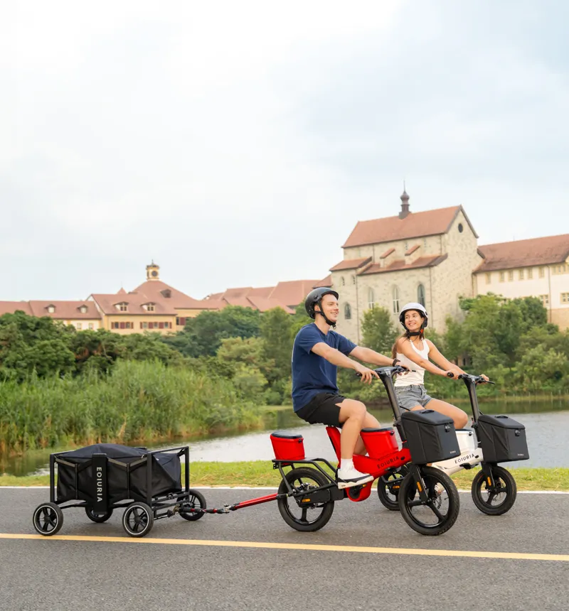 Electric Exercise Bikewith Rear Camping Trailer